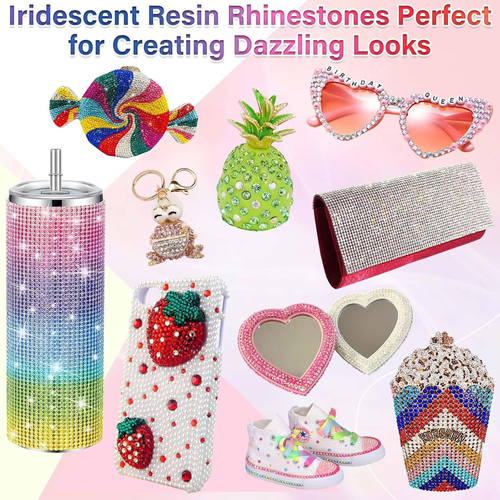 VIBRANT GEMS 26000Pcs 3mm Resin Rhinestones Kit with Tweezers & B7000 Glue for DIY Crafts