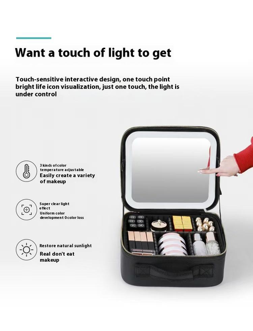 2026 New Multifunctional LED Light Makeup Mirror Bag (Cash on Delivery Available)