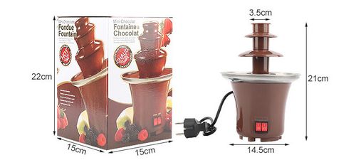 Cross-Border Home Mini 3-Tier Chocolate Fountain Machine - Multi-Functional Chocolate Fondue Maker with Heating | DIY Chocolate Melting Tower for Chocolate Hot Pot