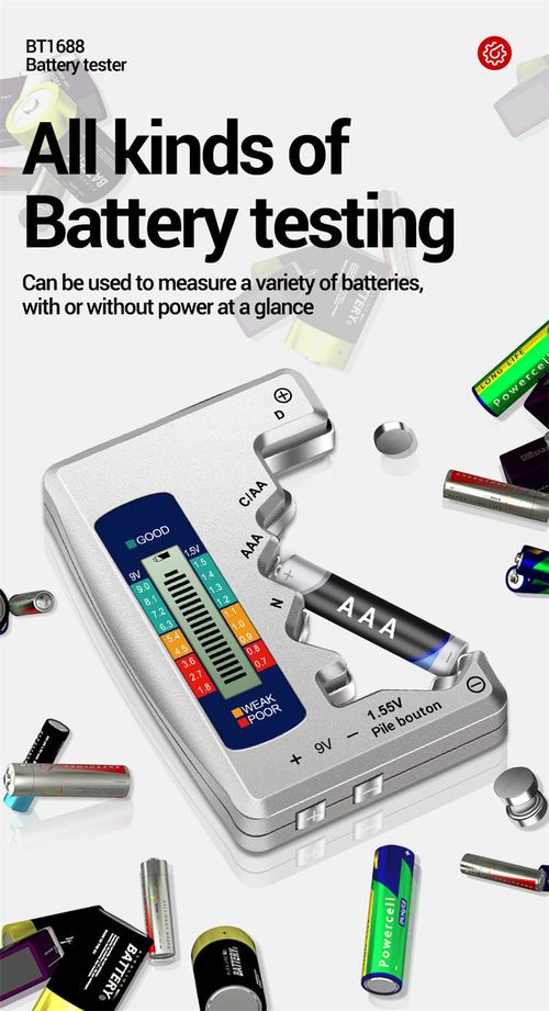 Silver Ultra-Thin Card-Style Battery Tester - Portable & Efficient LCD Digital Voltage Tester | Dry Battery Detector with Digital Display