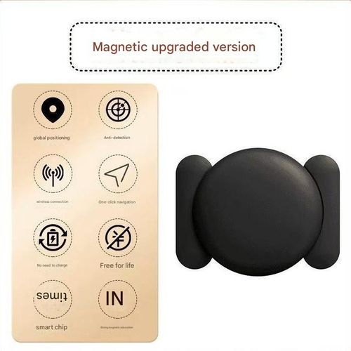 iOS Tracker - AirTag Alternative Global Locator for iPhone Only | Magnetic & Portable Anti-Loss Device with Black Keychain, Ideal for Elderly, Kids, Bikes & Motorcycles