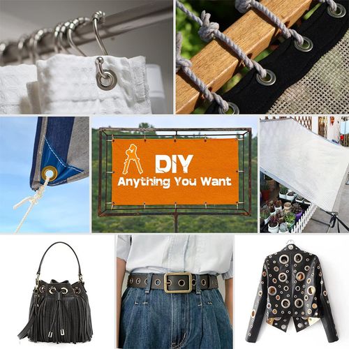 Eyelet Plier Installation Tool Set - Easy-to-Use 800 Eyelet Pliers and 300 Metal Grommets (150 Gold Sets + 150 Silver Sets) | Convenient Binding Kit for Eyelets & Grommets