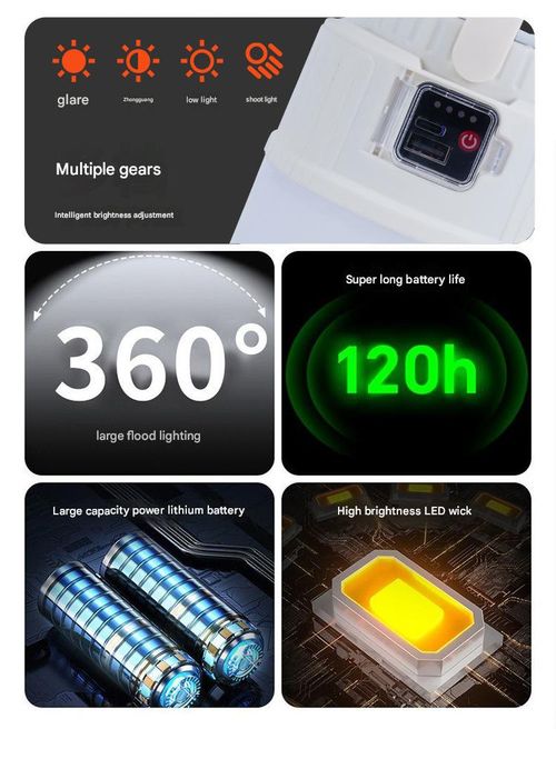 Outdoor Solar Camping Lantern - Long-Lasting Battery-Powered Solar Lantern | Hanging Tent Mood Light for Camping and Outdoor Lighting