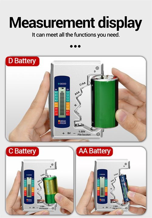 Silver Ultra-Thin Card-Style Battery Tester - Portable & Efficient LCD Digital Voltage Tester | Dry Battery Detector with Digital Display
