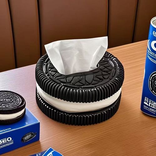 New Creative Oreo-Shaped Tissue Box - Stylish & Convenient Luxury Tissue Holder for Home | Decorative Accent for Living Room, Bedroom & Bedside