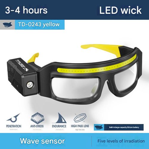New XTE Multifunctional Eyeglass Light (Yellow) - SY5865 Rechargeable Type-C Headlamp | Motion-Sensor Headlight for Outdoor Work, Anti-Glare & Compact Design