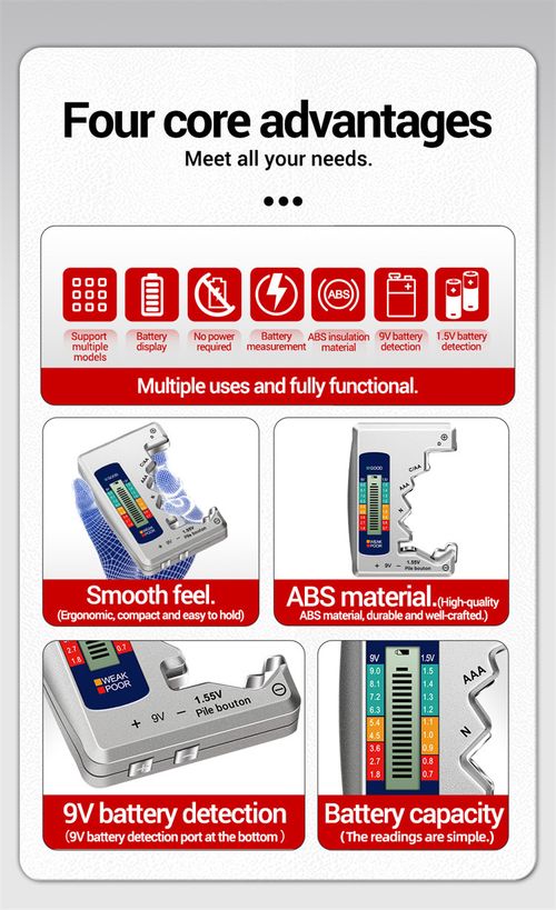 Silver Ultra-Thin Card-Style Battery Tester - Portable & Efficient LCD Digital Voltage Tester | Dry Battery Detector with Digital Display