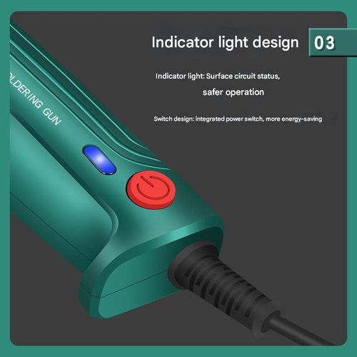 Green 60W External-Heat Soldering Gun Set  - Manual Wire-Feed Soldering Iron with Semi-Aluminum Solder Sucker & Mica Heating Core