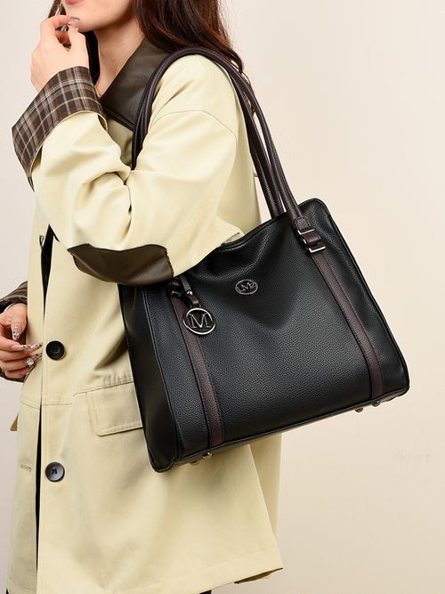 Qiandian Women's Bag 2025 New Trendy Style - Light Luxury Premium PU Leather Tote | Large-Capacity Cowhide-Inspired Shoulder & Crossbody Bag