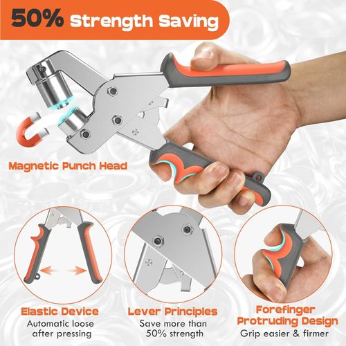 Eyelet Plier Installation Tool Set - Easy-to-Use 800 Eyelet Pliers and 300 Metal Grommets (150 Gold Sets + 150 Silver Sets) | Convenient Binding Kit for Eyelets & Grommets