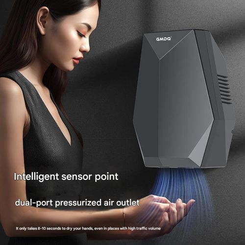 Dark Gray GMDQ Cross-Border Smart Automatic Sensor Hand Dryer - High-Efficiency Hot Air Hand Dryer | Plug-In Hand Dryer for Commercial Hotels, Homes & Bathrooms