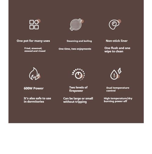 Classic Black All-in-One Electric Cooker - Multi-Functional Small Electric Pot for Single Servings | Low-Power Hot Pot for Instant Noodles, Stir-Frying & Wax Melting