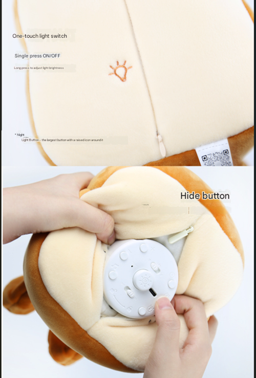 New Toast-Shaped Plush Alarm Clock with Night Light - Multi-Functional Creative Electronic Alarm | Student-Friendly Bedside Sleep Companion Lamp for Bedroom