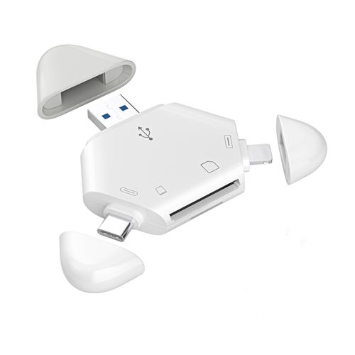 3-in-1 Magnetic Card Reader for iPhone, Type-C & USB – Compatible with Android, iPad, PC, SD | TF Cards & OTG