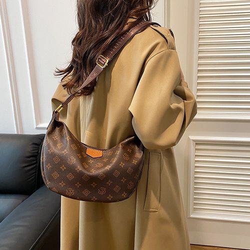 Khaki Women's Dumpling Bag 2025 New Arrival - Stylish Printed Large-Capacity Shoulder Bag | Versatile High-End Texture Crossbody Bag for Women