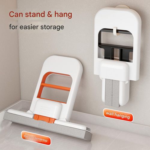 Fold & Self-Wring Mop - Collapsible Cellulose Sponge for Wet | Dry Surfaces (Kitchen, Bath, Desktop)