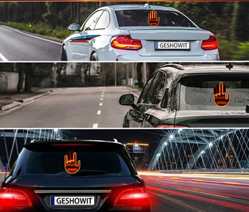 Smart Car Gesture-Controlled Light - Multi-Functional Vehicle Warning & Anti-Collision Signal | Interactive Palm Light with White Remote Control