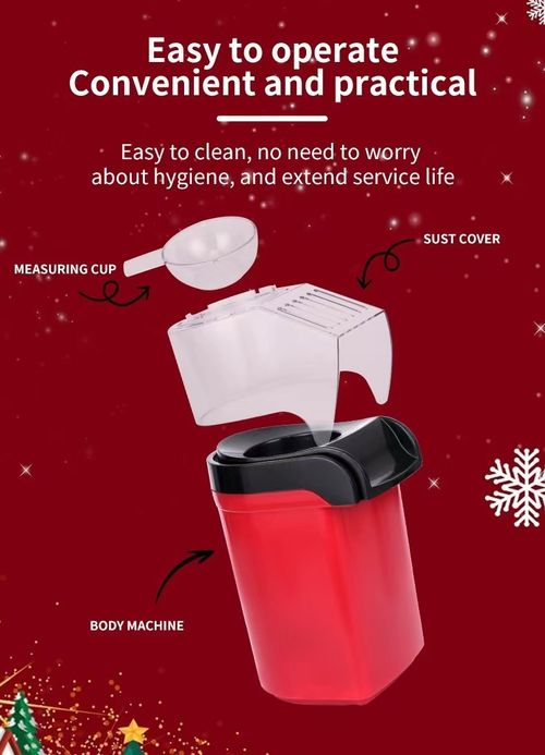 Mini Hot Air Popcorn Maker for Home - Efficient Small Electric Air-Popped Corn Machine | Compact Countertop Popcorn Popper