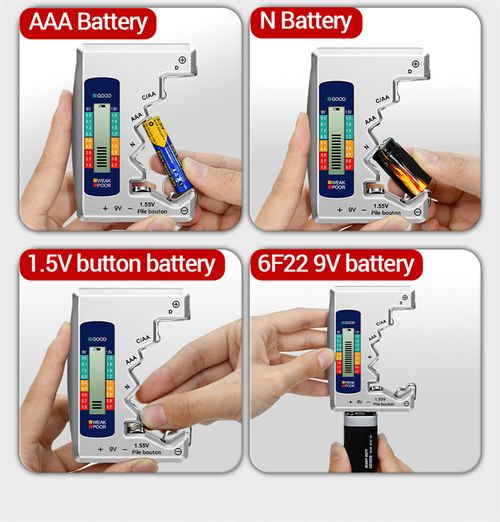 Silver Ultra-Thin Card-Style Battery Tester - Portable & Efficient LCD Digital Voltage Tester | Dry Battery Detector with Digital Display