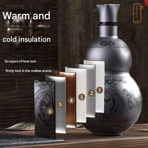 500ml Monkey King Gourd Thermos - High-Quality Stainless Steel Sports Bottle | Portable and Shatter-Resistant | Stylish and Classic Chinese Thermos for Men and Women