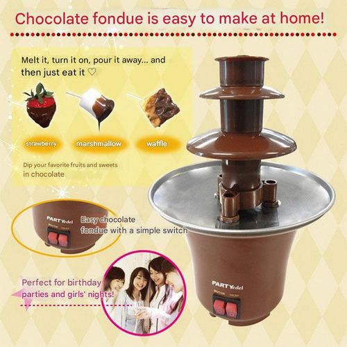 Cross-Border Home Mini 3-Tier Chocolate Fountain Machine - Multi-Functional Chocolate Fondue Maker with Heating | DIY Chocolate Melting Tower for Chocolate Hot Pot
