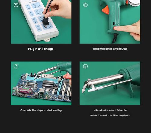 Green 60W External-Heat Soldering Gun Set  - Manual Wire-Feed Soldering Iron with Semi-Aluminum Solder Sucker & Mica Heating Core