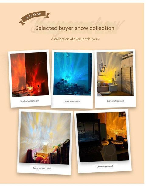 Square 16-LED Rechargeable Remote-Controlled Wave Pattern Night Light - Multi-Color Creative Flame Ambient Lamp | Romantic Starry Sky Projector for Bedroom