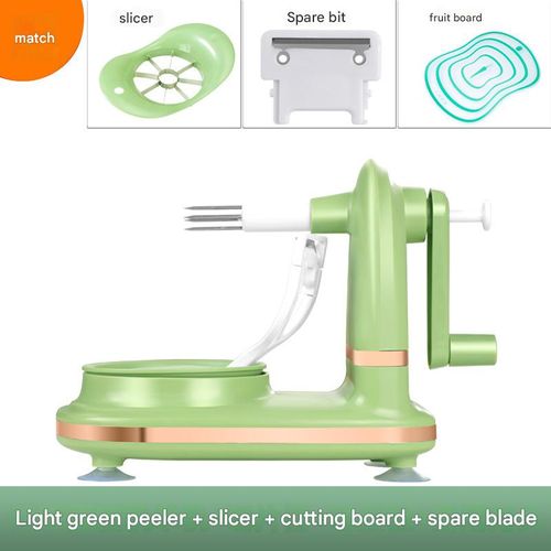Light Green 4-Piece Apple Peeler Set - Portable Hand-Cranked Apple Peeler | Efficient Automatic Fruit Peeling Tool for Home Use