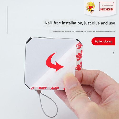 White 1000-Pull Home & Office Sliding Door Closer - No-Drill Automatic Cord Door Closer | Safety-Focused Design for Secure Auto-Closing