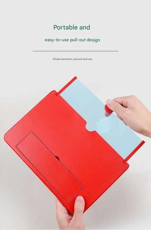 Red 3-in-1 Phone Screen Amplifier - 12 inch Pull-Out HD Magnifier with Hands-Free Stand & Desktop Bracket