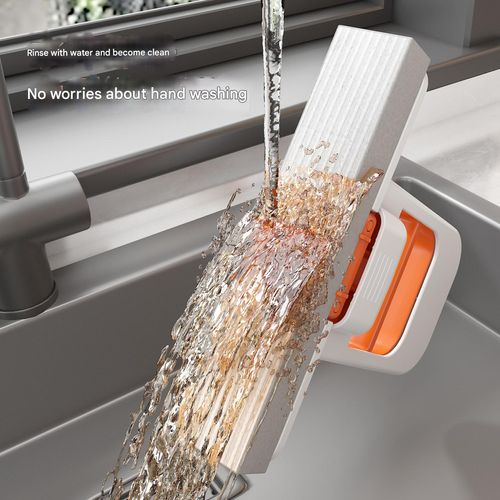 Fold & Self-Wring Mop - Collapsible Cellulose Sponge for Wet | Dry Surfaces (Kitchen, Bath, Desktop)