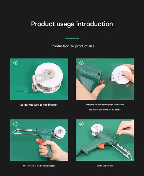 Green 60W External-Heat Soldering Gun Set  - Manual Wire-Feed Soldering Iron with Semi-Aluminum Solder Sucker & Mica Heating Core