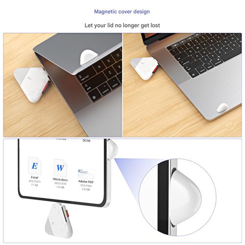 3-in-1 Magnetic Card Reader for iPhone, Type-C & USB – Compatible with Android, iPad, PC, SD | TF Cards & OTG