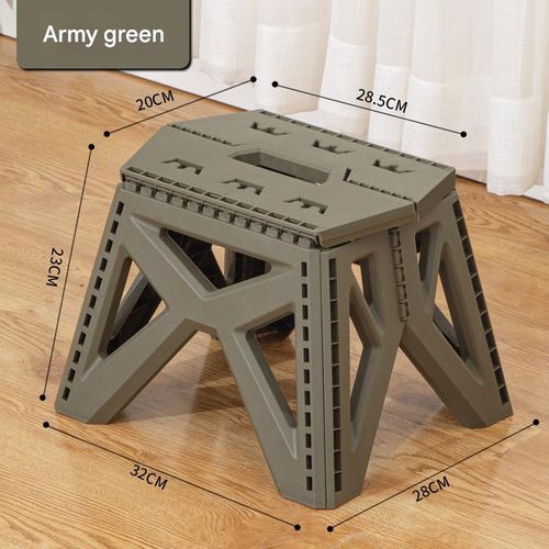 「TactiFold Ranger Stool」- Military Green Collapsible Step Seat | 5cm Ultra-Thin Profile & 150kg Capacity