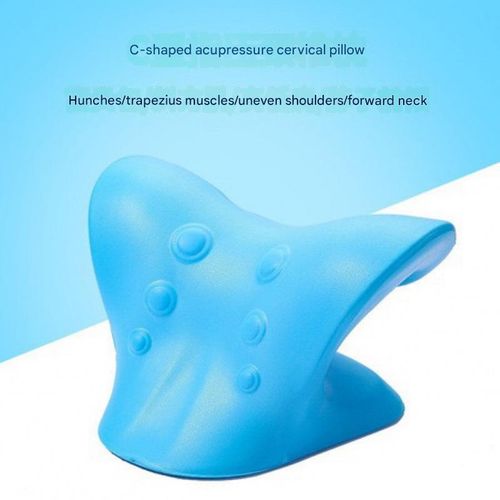 C-Shaped Cervical Massage Pillow - Acupressure Massager for Neck & Shoulders with Posture Correction | Cervical Support Pillow