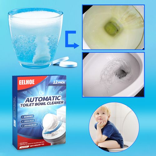 EELHOE Toilet Cleaning Effervescent Tablets - 12 Tablets Box  |Multi-Effect Toilet Cleaner for Stain Removal, Deodorization & Long-Lasting Freshness