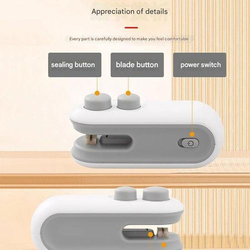 Single-Pack Best-Selling White Mini Bag Sealer - High-Efficiency Hand-Heat Sealer for Home Use | Portable Snack Bag and Plastic Bag Sealer