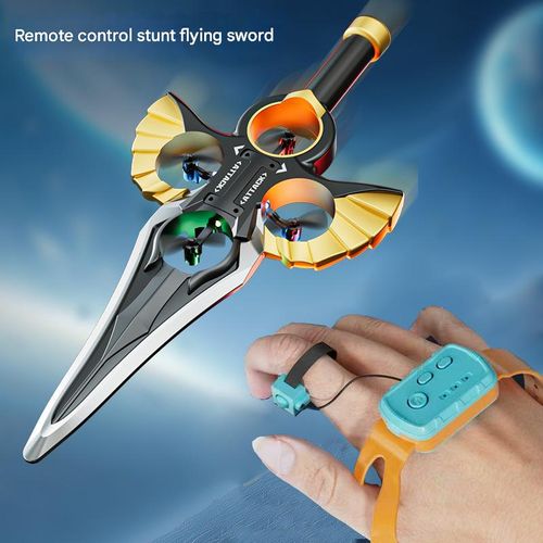 Dual-Remote UFO Drone - Interactive Phantom Blade Flyer w | Smartwatch Control & Auto-Avoidance