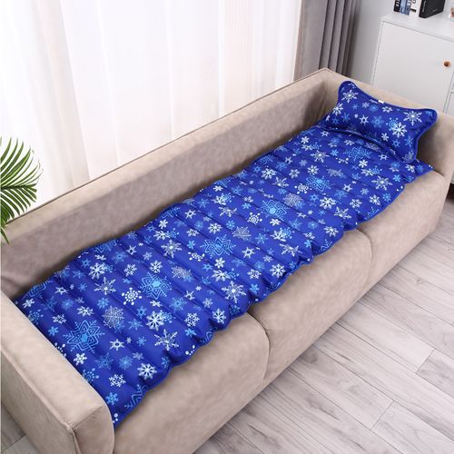 Hydro-Filled Cooling Gel Pad - Instant Chill Mat for Sofa, Bed & Floor | Deep Snowflake Design, Leak-Proof & Non-Toxic for Adults or Kids