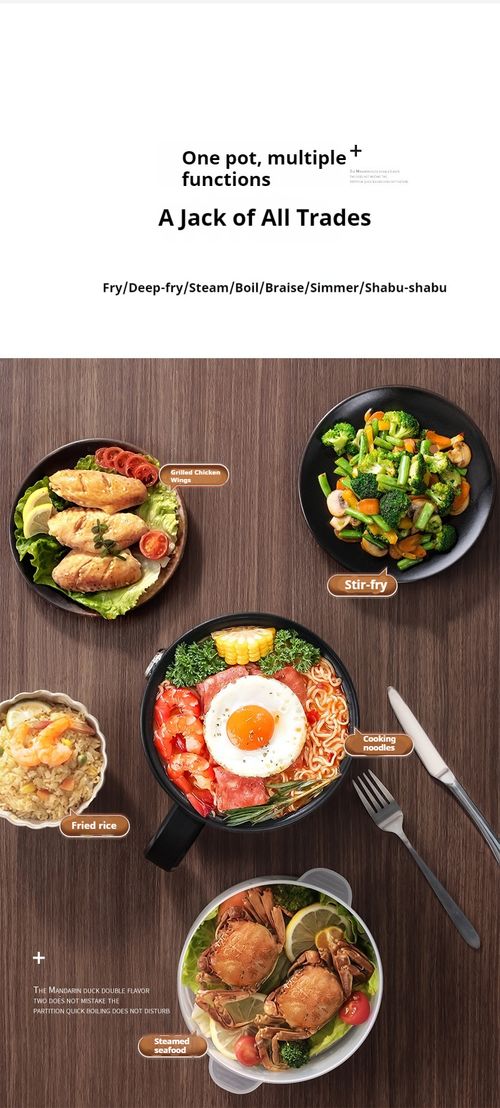 Classic Black All-in-One Electric Cooker - Multi-Functional Small Electric Pot for Single Servings | Low-Power Hot Pot for Instant Noodles, Stir-Frying & Wax Melting