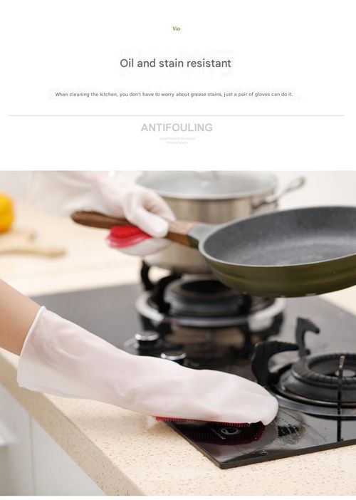 1-Pair Red Latex Gloves for Household Chores - Durable Waterproof Cleaning Gloves for Women | Ideal for Dishwashing, Pot Scrubbing, Vegetable Washing & Laundry