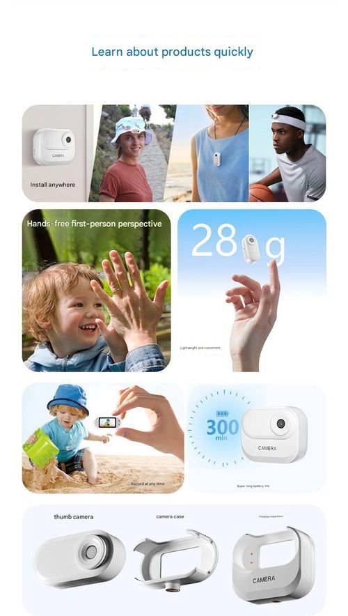 Magnetic-Clip White Thumb Cam - 64GB High-Speed Card & 4K HD  Student Vlogger Kit