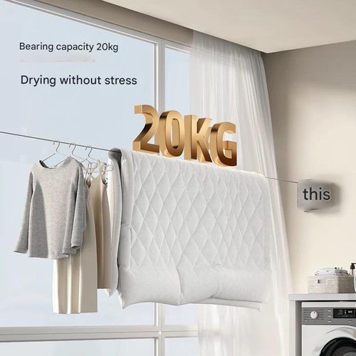 Effortless Invisible Clothesline: No-Tools Installation, Retractable & Tuck Away - Sleek Black for Bathroom, Balcony, Any Room