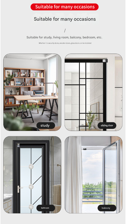 White 1000-Pull Home & Office Sliding Door Closer - No-Drill Automatic Cord Door Closer | Safety-Focused Design for Secure Auto-Closing