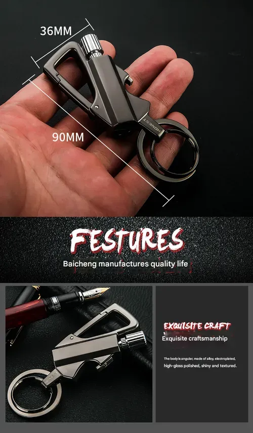 BCK2666 Multi-Functional Forever Match - Kerosene Lighter with Bottle Opener & Keychain, Waterproof Portable Outdoor Lighter, Camping Survival Fire Starter Tool