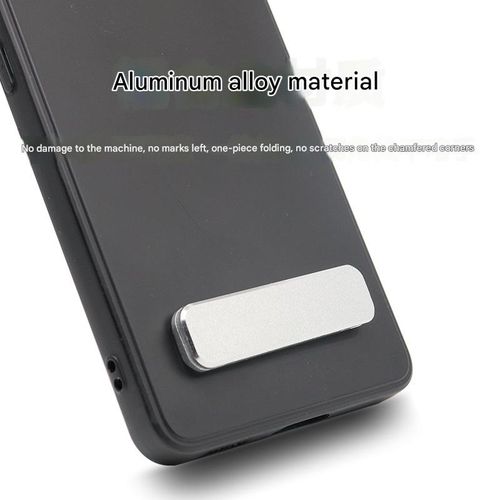 Single-Pack Silver Adhesive Phone Stand - Ultra-Thin Foldable & Portable Metal Holder | Invisible Back-Mounted Support for Phone Cases & Desktops