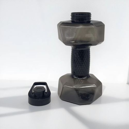 Black  Dumbbell Water Bottle - 2-in-1 Fitness & Hydration Tool | 1500ml Large Capacity, Ideal for Indoor & Outdoor Workouts