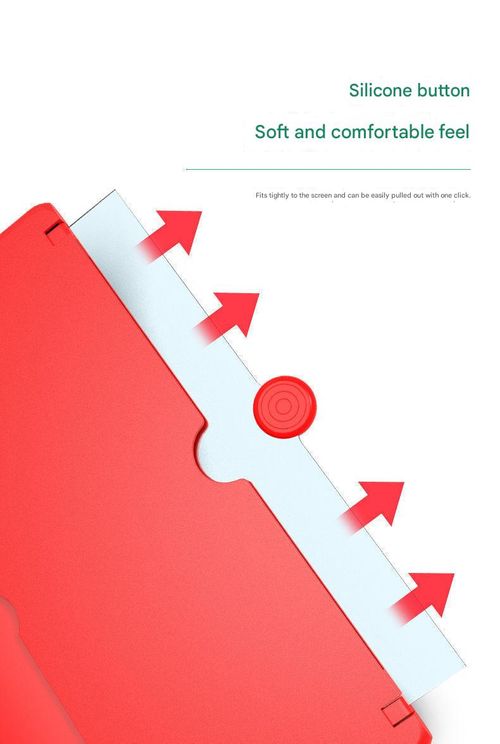 Red 3-in-1 Phone Screen Amplifier - 12 inch Pull-Out HD Magnifier with Hands-Free Stand & Desktop Bracket