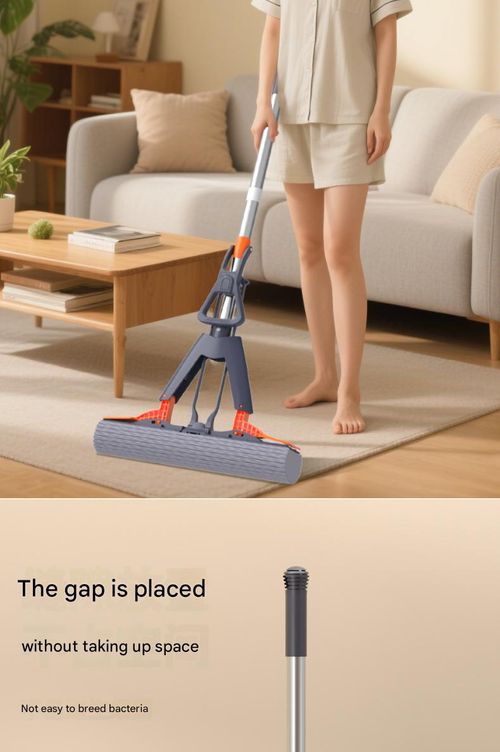 Retractable Sponge Mop for Home Use - 38cm Thickened Super Absorbent Mop | Heavy-Duty Stainless Steel Handle, All-Purpose Cleaning Tool for Floors