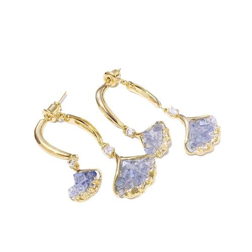 Fashion-Forward Ginkgo Leaf Earrings - Artisan Crafted Sapphire Blue Crystals, Curated Luxury for Everyday Elegance (2025 New Release)